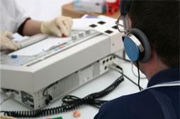 Man taking a hearing test