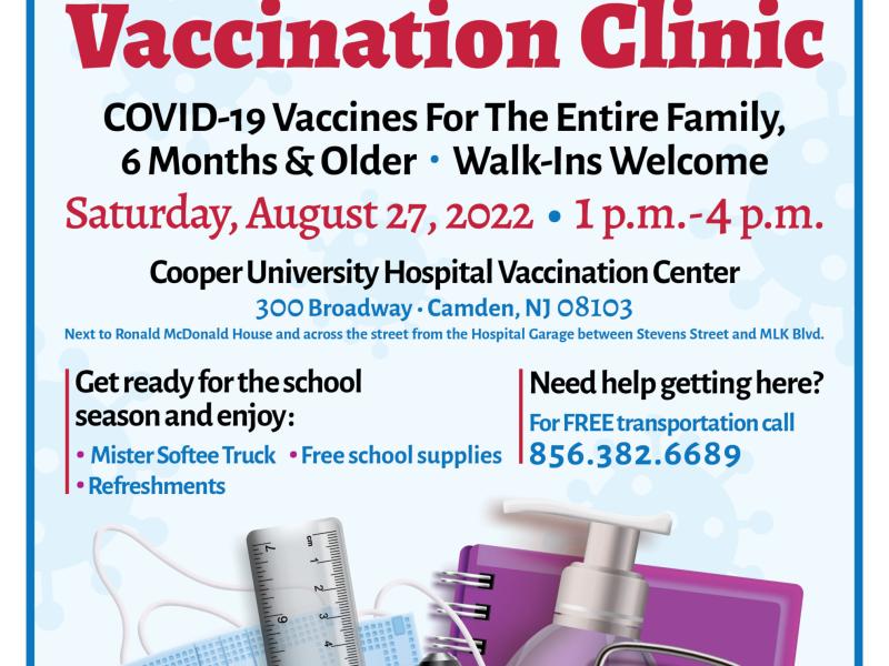 Cooper University Health Care to Hold ‘Back to School’ COVID-19 Family Vaccine Clinic