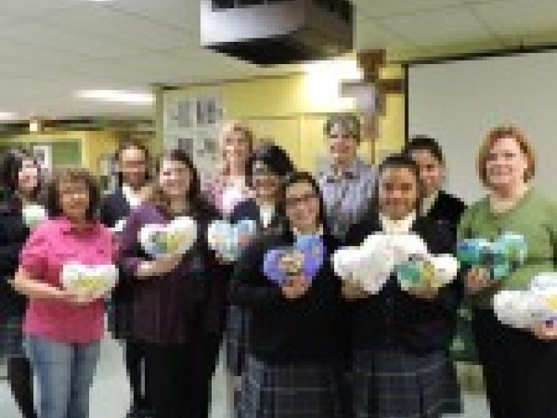 Camden Students Make “Heart Hug” Pillows for Hospitalized Children at Cooper
