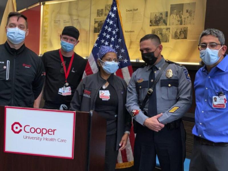 NJ Police Officer Returns to Cooper University Health Care to Thank Health Care Workers Following Battle with COVID-19